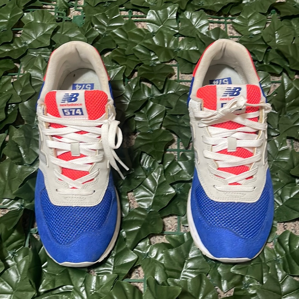 New Balance 574 Blue/Grey/Red Size 10.5